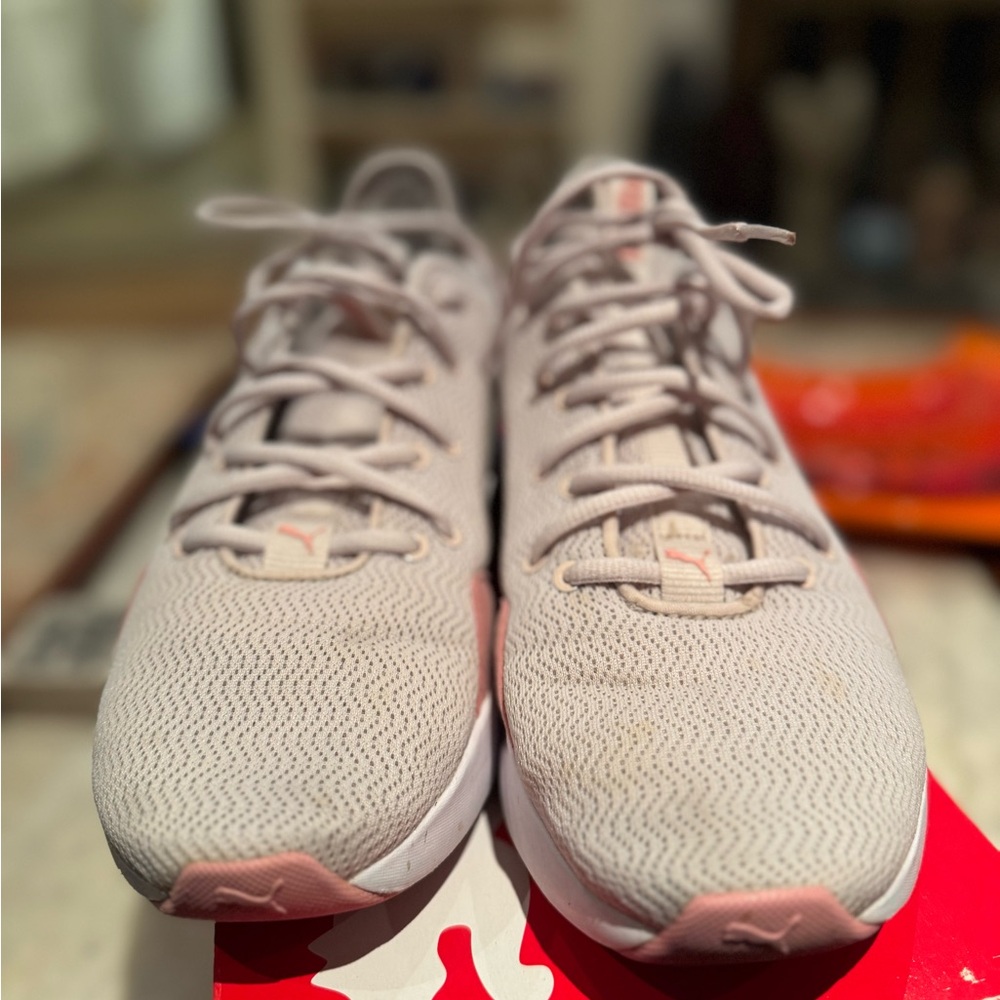 Puma Pink and White Sneakers - Picture 1 of 9